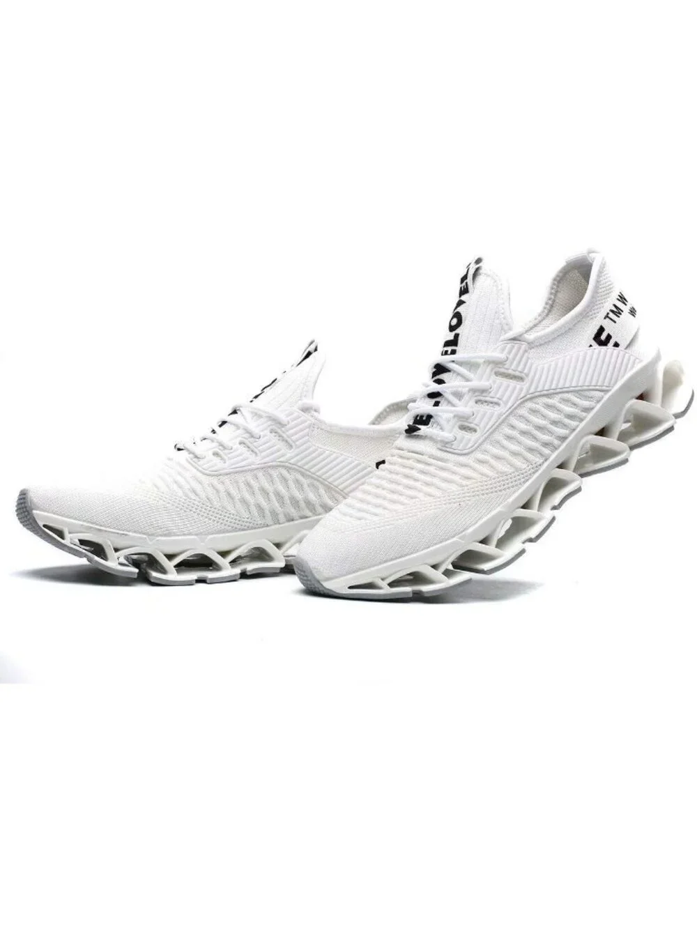 Women's White Breathable Mesh Running Blade Non Slip Casual Basketball Shoes